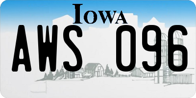 IA license plate AWS096