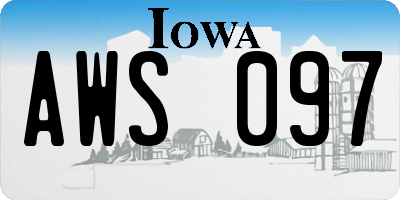 IA license plate AWS097