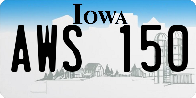 IA license plate AWS150