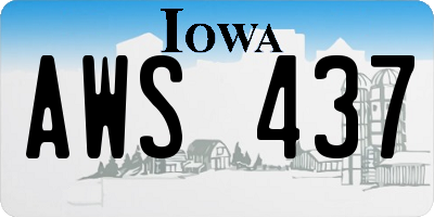 IA license plate AWS437