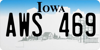 IA license plate AWS469