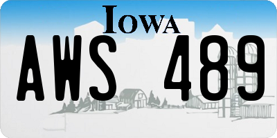 IA license plate AWS489