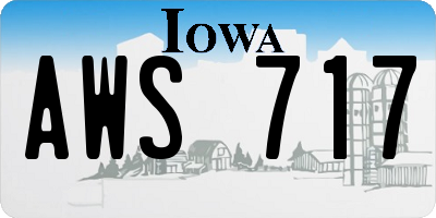 IA license plate AWS717