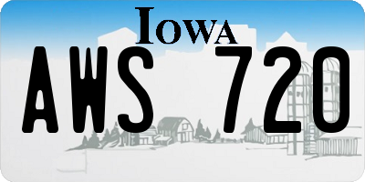 IA license plate AWS720