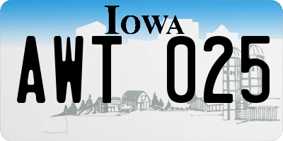 IA license plate AWT025