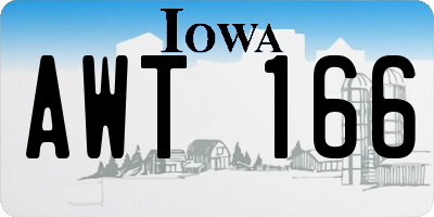 IA license plate AWT166