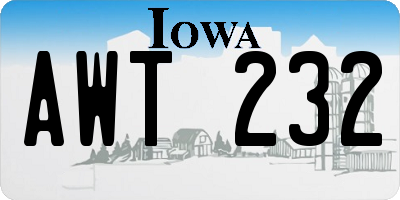IA license plate AWT232