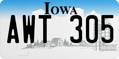 IA license plate AWT305