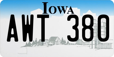 IA license plate AWT380