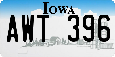 IA license plate AWT396