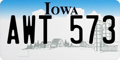 IA license plate AWT573