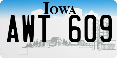 IA license plate AWT609