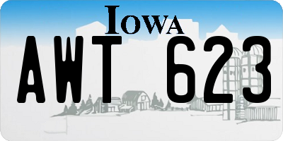 IA license plate AWT623