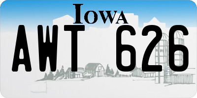 IA license plate AWT626
