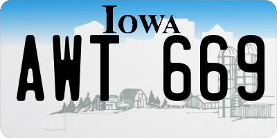 IA license plate AWT669