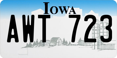 IA license plate AWT723