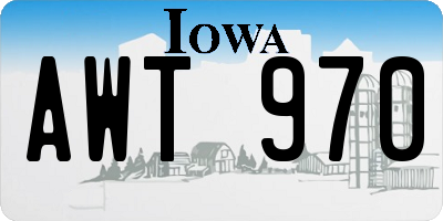 IA license plate AWT970