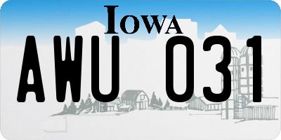 IA license plate AWU031