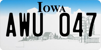 IA license plate AWU047