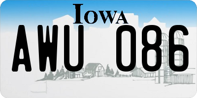 IA license plate AWU086