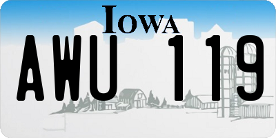 IA license plate AWU119