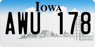 IA license plate AWU178