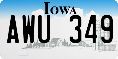 IA license plate AWU349