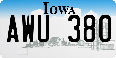 IA license plate AWU380