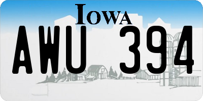 IA license plate AWU394