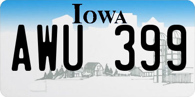 IA license plate AWU399