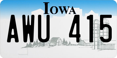 IA license plate AWU415