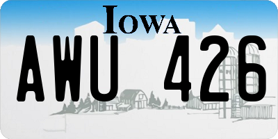 IA license plate AWU426