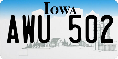 IA license plate AWU502