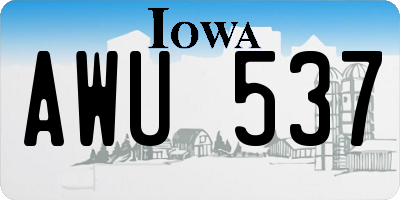 IA license plate AWU537