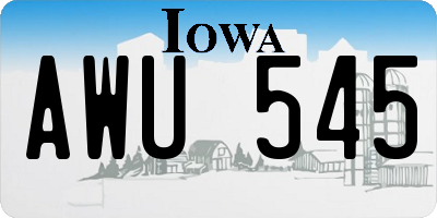 IA license plate AWU545