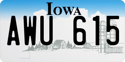 IA license plate AWU615