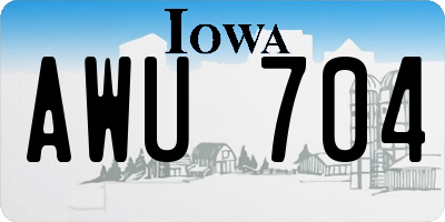 IA license plate AWU704