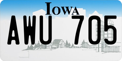 IA license plate AWU705