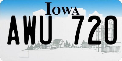 IA license plate AWU720