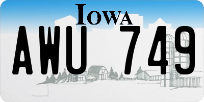 IA license plate AWU749