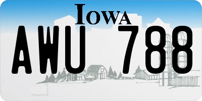 IA license plate AWU788