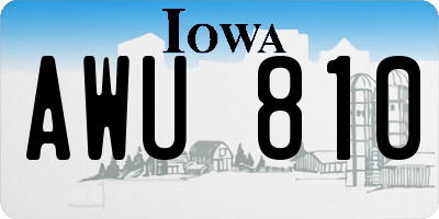 IA license plate AWU810