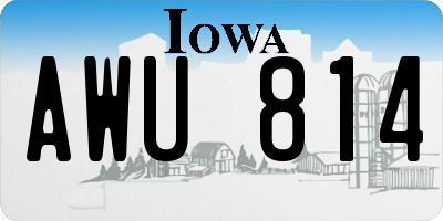 IA license plate AWU814