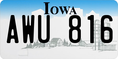 IA license plate AWU816