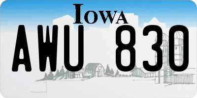 IA license plate AWU830