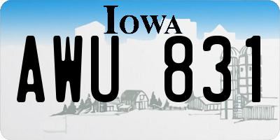 IA license plate AWU831