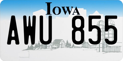 IA license plate AWU855