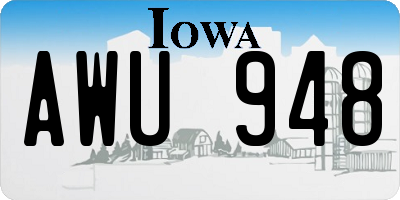 IA license plate AWU948