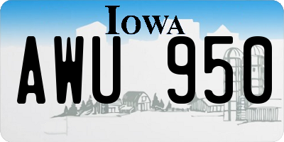 IA license plate AWU950