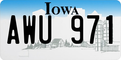 IA license plate AWU971